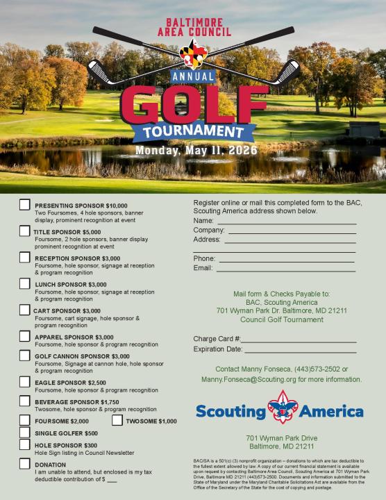 Baltimore Area Council - 2026 Council Golf
