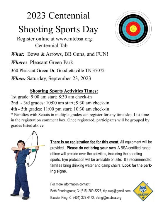 Middle Tennessee Council - 2023 Centennial Shooting Sports Day