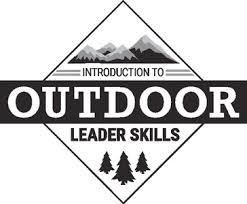 IOLS logo - diamond with with horizontal bar across middle containing the word OUTDOOR.  Inside diamond above are the words INTRODUCTION TO topped with three snow capped mountain peakes. Inside diamond below are the words LEADER SKILLS with three pine trees centered below the words.